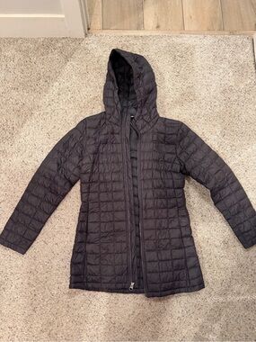 The North Face Girls' Hooded Quilted Puffer Jacket - Black